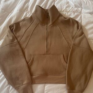 Cozy Tan Quarter-Zip Sweatshirt